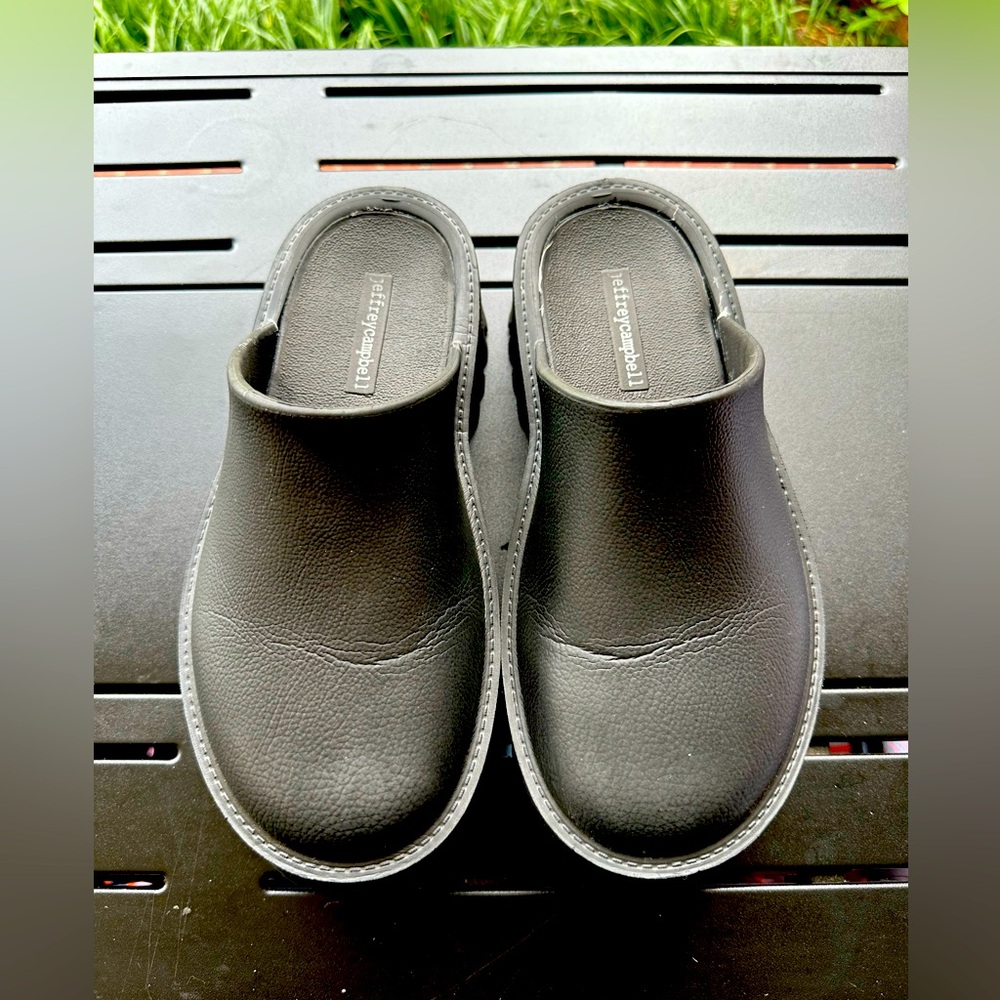 Jeffrey Campbell Clogge Chunky Black Clog Slide Sz 10